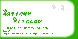 mariann mircsov business card